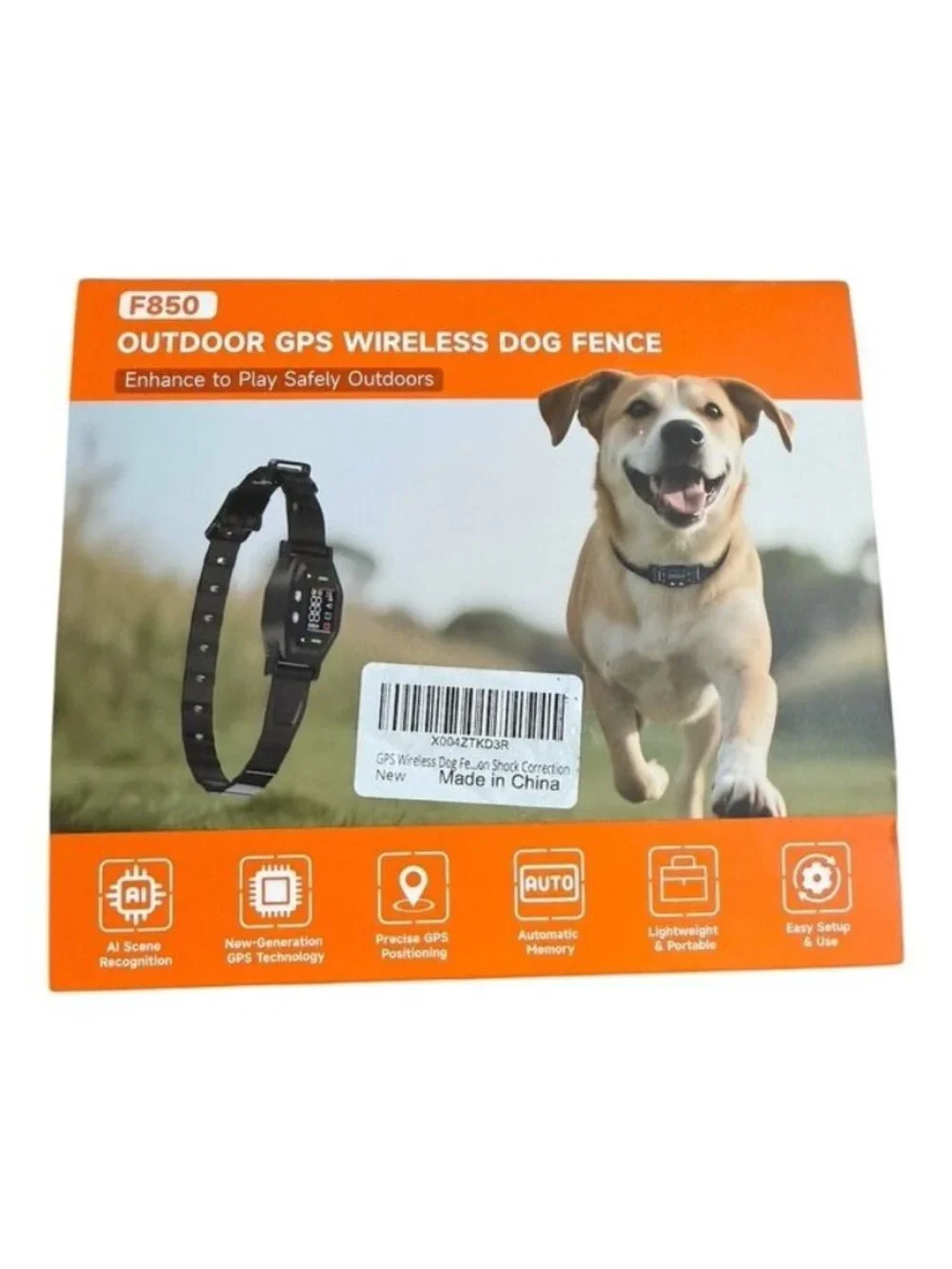 GPS Electric Fence for Dogs Wireless System GPS Collar F850 4 zone 3 modes New